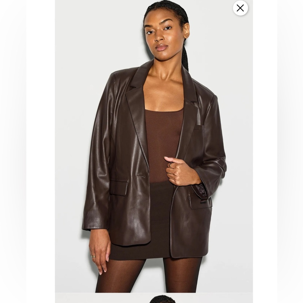 Fifteen Twenty Regan Faux Leather Blazer, Size: S